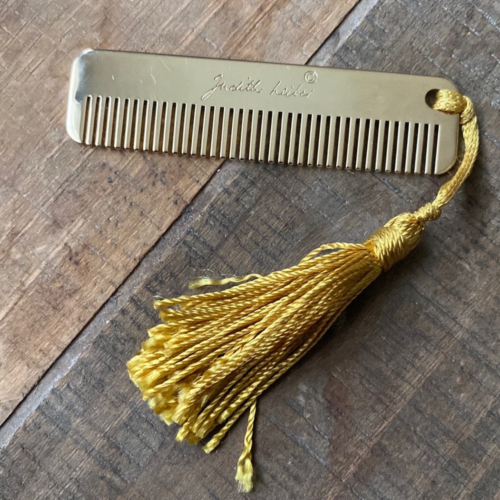 Judith Leiber Gold Tessellated comb
